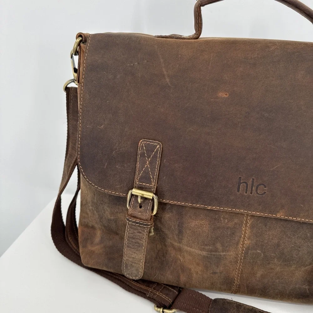 HLC Laptop Bag Leather NEW Vintage Buffalo 16